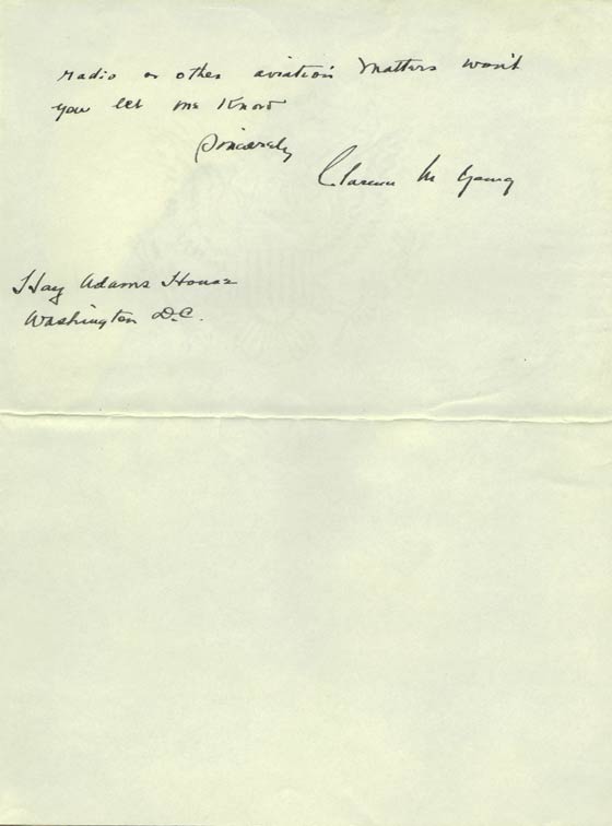 Clarence Young, Undated Letter, Page 2 (Source: Roberts)